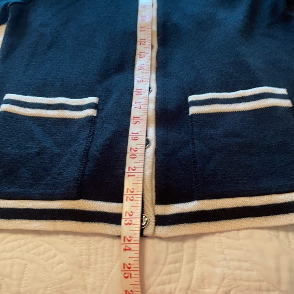 Delano Knitwear Black/ Cream Trimming Short Sleeve Sweater Size XS - Picture 8 of 8
